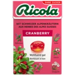 Ricola Cranberry box 50g 20x2.90